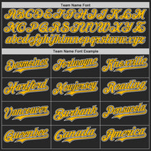 Laden Sie das Bild in den Galerie-Viewer, Uksn Individuelles Schwarz Gold-Weiß Fließende Welle Psychedelischer Wirbel Authentisches Baseball-Trikot
