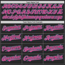 Laden Sie das Bild in den Galerie-Viewer, Uksn Individuelles Schwarz Pink-Hellblau Fließende Welle Psychedelischer Wirbel Authentisches Baseball-Trikot
