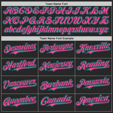 Laden Sie das Bild in den Galerie-Viewer, Uksn Individuelles Schwarz Pink-Petrol Fließende Welle Psychedelischer Wirbel Authentisches Baseball-Trikot
