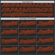 Laden Sie das Bild in den Galerie-Viewer, Uksn Individuelles Schwarz-Orange Fließende Welle Psychedelischer Wirbel Authentisches Baseball-Trikot
