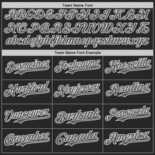 Laden Sie das Bild in den Galerie-Viewer, Uksn Individuelles Schwarz Stahlgrau-Weiß Fließende Welle Psychedelischer Wirbel Authentisches Baseball-Trikot
