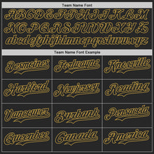 Laden Sie das Bild in den Galerie-Viewer, Uksn Individuelles Schwarz-Altgold Flüssige Welle Klecksspritzer Authentisches Baseball-Trikot
