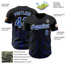 Laden Sie das Bild in den Galerie-Viewer, Uksn Individuelles Schwarz Royalblau-Weiß Flüssige Welle Klecksspritzer Authentisches Baseball-Trikot
