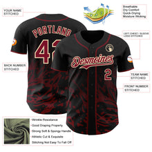 Laden Sie das Bild in den Galerie-Viewer, Uksn Individuelles Schwarz Karmesinrot-City Creme Flüssige Welle Klecksspritzer Authentisches Baseball-Trikot

