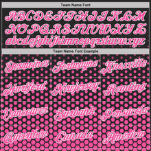 Laden Sie das Bild in den Galerie-Viewer, Uksn Individuelles Schwarz Pink-Weiß Geometrisch Sechseckig Punkt Farbverlauf Funktions-T-Shirt
