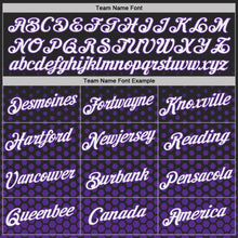 Laden Sie das Bild in den Galerie-Viewer, Uksn Individuelles Schwarz Weiß-Violett Geometrisch Sechseckig Punkt Farbverlauf Funktions-T-Shirt
