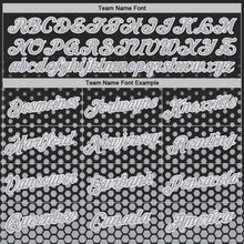 Laden Sie das Bild in den Galerie-Viewer, Uksn Individuelles Schwarz Grau-Weiß Geometrisch Sechseckig Punkt Farbverlauf Funktions-T-Shirt

