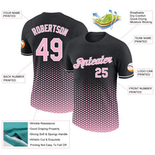 Laden Sie das Bild in den Galerie-Viewer, Uksn Individuelles Schwarz Hellrosa-Weiß Geometrisch Sechseckig Punkt Farbverlauf Funktions-T-Shirt
