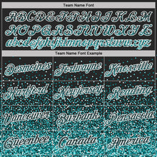 Laden Sie das Bild in den Galerie-Viewer, Uksn Individuelles Schwarz Petrol-Weiß Buntes Funkeln Farbverlauf Punkte Funktions-T-Shirt
