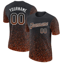 Laden Sie das Bild in den Galerie-Viewer, Uksn Individuelles Schwarz Orange-Weiß Buntes Funkeln Farbverlauf Punkte Funktions-T-Shirt
