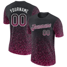 Laden Sie das Bild in den Galerie-Viewer, Uksn Individuelles Schwarz Pink-Weiß Buntes Funkeln Farbverlauf Punkte Funktions-T-Shirt
