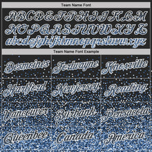 Laden Sie das Bild in den Galerie-Viewer, Uksn Individuelles Schwarz Hellblau-Weiß Buntes Funkeln Farbverlauf Punkte Funktions-T-Shirt
