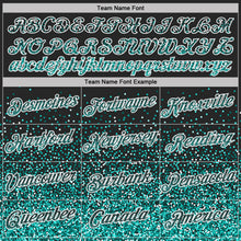 Laden Sie das Bild in den Galerie-Viewer, Uksn Individuelles Schwarz Aqua-Weiß Buntes Funkeln Farbverlauf Punkte Funktions-T-Shirt
