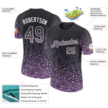 Laden Sie das Bild in den Galerie-Viewer, Uksn Individuelles Schwarz Hellviolett-Weiß Buntes Funkeln Farbverlauf Punkte Funktions-T-Shirt
