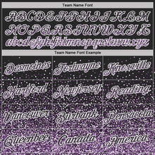Laden Sie das Bild in den Galerie-Viewer, Uksn Individuelles Schwarz Hellviolett-Weiß Buntes Funkeln Farbverlauf Punkte Funktions-T-Shirt
