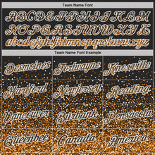 Laden Sie das Bild in den Galerie-Viewer, Uksn Individuelles Schwarz Bay Orange-Weiß Buntes Funkeln Farbverlauf Punkte Funktions-T-Shirt

