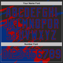 Laden Sie das Bild in den Galerie-Viewer, Uksn Individuelles Schwarz Royalblau-Rot Pinselstrich Zerbrochen Spritzer Funktions-T-Shirt
