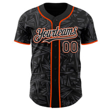 Laden Sie das Bild in den Galerie-Viewer, Uksn Individuelles Schwarz Stahlgrau Weiß-Orange Geometrischer Cyber-Sternenburst Authentisches Baseball-Trikot
