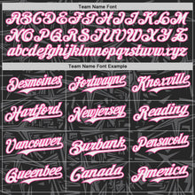 Laden Sie das Bild in den Galerie-Viewer, Uksn Individuelles Schwarz Weiß Stahlgrau-Pink Geometrischer Cyber-Sternenburst Authentisches Baseball-Trikot
