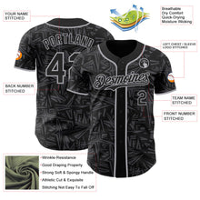 Laden Sie das Bild in den Galerie-Viewer, Uksn Individuelles Schwarz Stahlgrau-Grau Geometrischer Cyber-Sternenburst Authentisches Baseball-Trikot
