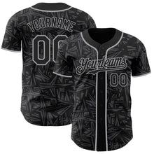 Laden Sie das Bild in den Galerie-Viewer, Uksn Individuelles Schwarz Stahlgrau-Grau Geometrischer Cyber-Sternenburst Authentisches Baseball-Trikot
