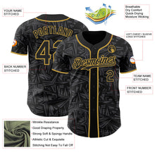 Laden Sie das Bild in den Galerie-Viewer, Uksn Individuelles Schwarz Stahlgrau-Altgold Geometrischer Cyber-Sternenburst Authentisches Baseball-Trikot
