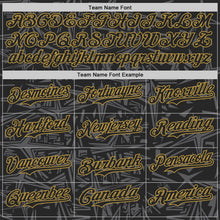 Laden Sie das Bild in den Galerie-Viewer, Uksn Individuelles Schwarz Stahlgrau-Altgold Geometrischer Cyber-Sternenburst Authentisches Baseball-Trikot
