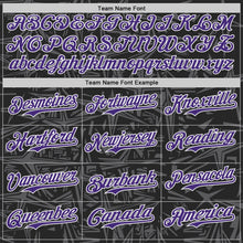 Laden Sie das Bild in den Galerie-Viewer, Uksn Individuelles Schwarz Violett Stahlgrau-Weiß Geometrischer Cyber-Sternenburst Authentisches Baseball-Trikot
