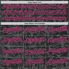 Laden Sie das Bild in den Galerie-Viewer, Uksn Individuelles Schwarz Stahlgrau-Pink Geometrischer Cyber-Sternenburst Authentisches Baseball-Trikot
