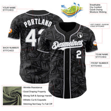 Laden Sie das Bild in den Galerie-Viewer, Uksn Individuelles Schwarz Weiß Stahlgrau-Grau Geometrischer Cyber-Sternenburst Authentisches Baseball-Trikot
