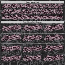 Laden Sie das Bild in den Galerie-Viewer, Uksn Individuelles Schwarz Stahlgrau-Hellrosa Geometrischer Cyber-Sternenburst Authentisches Baseball-Trikot
