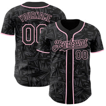 Laden Sie das Bild in den Galerie-Viewer, Uksn Individuelles Schwarz Stahlgrau-Hellrosa Geometrischer Cyber-Sternenburst Authentisches Baseball-Trikot
