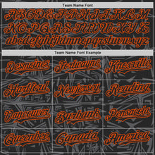 Laden Sie das Bild in den Galerie-Viewer, Uksn Individuelles Schwarz Stahlgrau-Orange Geometrischer Cyber-Sternenburst Authentisches Baseball-Trikot
