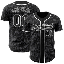 Laden Sie das Bild in den Galerie-Viewer, Uksn Individuelles Schwarz Stahlgrau-Weiß Geometrischer Cyber-Sternenburst Authentisches Baseball-Trikot
