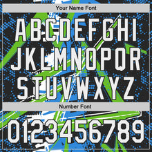 Laden Sie das Bild in den Galerie-Viewer, Uksn Individuelles Schwarz Weiß-Auroragrün Geometrische Splitter Punktgitter Authentisches Baseball-Trikot

