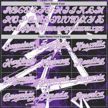 Laden Sie das Bild in den Galerie-Viewer, Uksn Individuelles Schwarz Weiß-Hellviolett Geometrische Splitter Punktgitter Authentisches Baseball-Trikot
