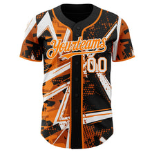 Laden Sie das Bild in den Galerie-Viewer, Uksn Individuelles Schwarz Weiß-Bay Orange Geometrische Splitter Punktgitter Authentisches Baseball-Trikot
