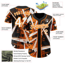 Laden Sie das Bild in den Galerie-Viewer, Uksn Individuelles Schwarz Weiß-Bay Orange Geometrische Splitter Punktgitter Authentisches Baseball-Trikot
