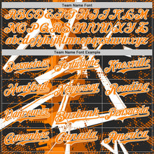 Laden Sie das Bild in den Galerie-Viewer, Uksn Individuelles Schwarz Weiß-Bay Orange Geometrische Splitter Punktgitter Authentisches Baseball-Trikot
