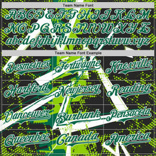 Laden Sie das Bild in den Galerie-Viewer, Uksn Individuelles Schwarz Weiß Neongrün-Kelly-Grün Geometrische Splitter Punktgitter Authentisches Baseball-Trikot
