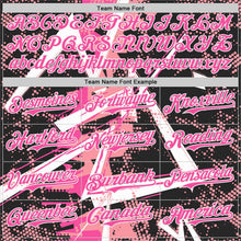 Laden Sie das Bild in den Galerie-Viewer, Uksn Individuelles Schwarz Weiß Mittelpink-Pink Geometrische Splitter Punktgitter Authentisches Baseball-Trikot
