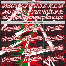 Laden Sie das Bild in den Galerie-Viewer, Uksn Individuelles Schwarz Weiß Grasgrün-Feuerrot Geometrische Splitter Punktgitter Authentisches Baseball-Trikot
