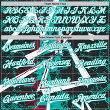 Laden Sie das Bild in den Galerie-Viewer, Uksn Individuelles Schwarz Weiß Karmesinrot-Aqua Geometrische Splitter Punktgitter Authentisches Baseball-Trikot

