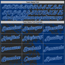 Laden Sie das Bild in den Galerie-Viewer, Uksn Individuelles Schwarz US Marineblau-Hellblau Abstrakt Pinselstrich Funktions-T-Shirt
