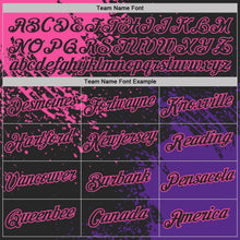 Laden Sie das Bild in den Galerie-Viewer, Uksn Individuelles Schwarz Pink-Violett Abstrakt Pinselstrich Funktions-T-Shirt

