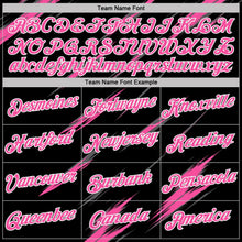 Laden Sie das Bild in den Galerie-Viewer, Uksn Individuelles Schwarz Pink Stahlgrau-Weiß Abstrakt Pinselstrich Funktions-T-Shirt
