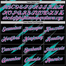 Laden Sie das Bild in den Galerie-Viewer, Uksn Individuelles Schwarz Pink Stahlgrau-Aqua Abstrakt Pinselstrich Funktions-T-Shirt
