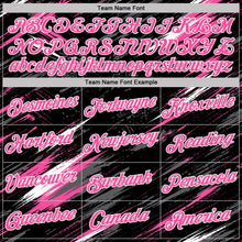 Laden Sie das Bild in den Galerie-Viewer, Uksn Individuelles Schwarz Pink Stahlgrau-Weiß Abstrakt Pinselstrich Spritzer Funktions-T-Shirt
