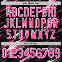 Laden Sie das Bild in den Galerie-Viewer, Uksn Individuelles Schwarz Pink Stahlgrau-Weiß Abstrakt Pinselstrich Spritzer Funktions-T-Shirt

