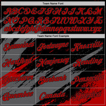 Laden Sie das Bild in den Galerie-Viewer, Uksn Individuelles Schwarz Rot Stahlgrau-Weiß Abstrakt Pinselstrich Spritzer Funktions-T-Shirt
